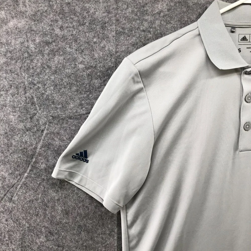 Adidas Golf Polo Shirt Mens S Light‎ Gray Short Sleeve Performance Quick Dry